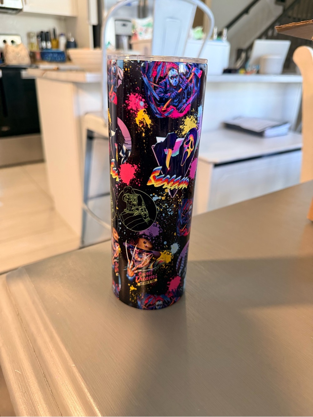 Spooky Neon Scream Tumbler